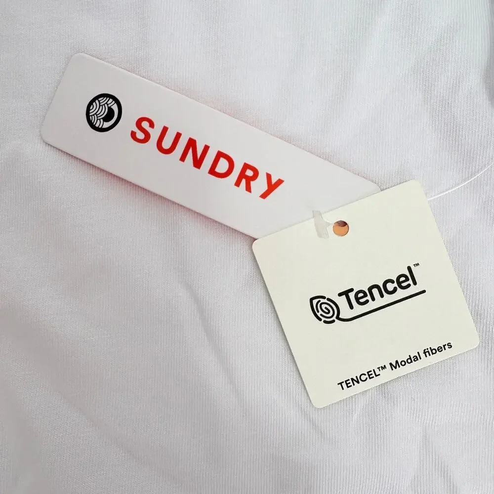 Sundry NWT Classic Elevated Essential Minimalist White Tee in Pima Cotton Size M - Picture 13 of 14